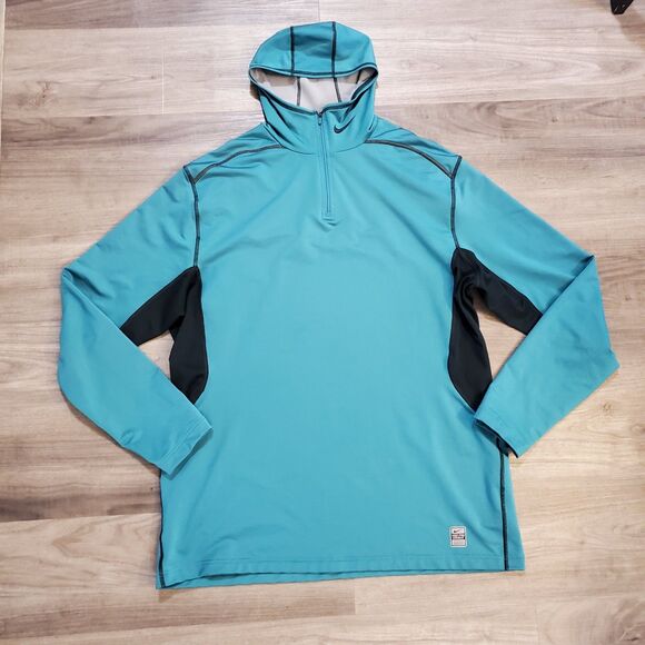 NIKE PRO COMBAT HYPERWARM DRI-FIT MAX Grey 1/4 Zip Pullover Men’s XXL Running - Picture 1 of 9